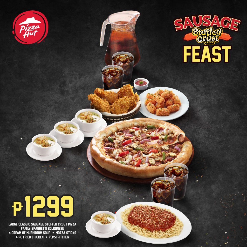 Pizza Hut's Sausage Stuffed Crust Feast - Good for 4-6 Foodies Pizza Hut's Sausage Stuffed Crust Feast