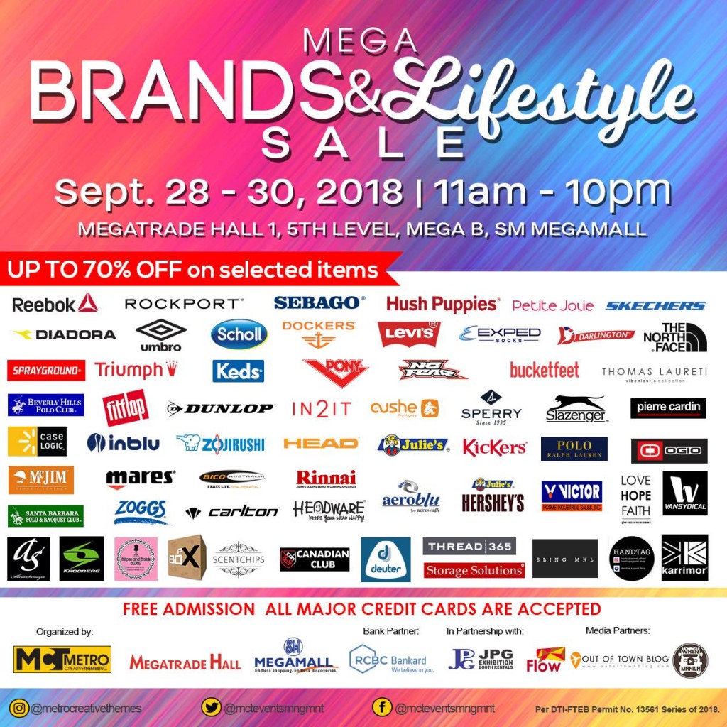 Mega Brands and Lifestyle Sale 2018 from Sept. 28-30 Mega Brands and Lifestyle Sale 2018