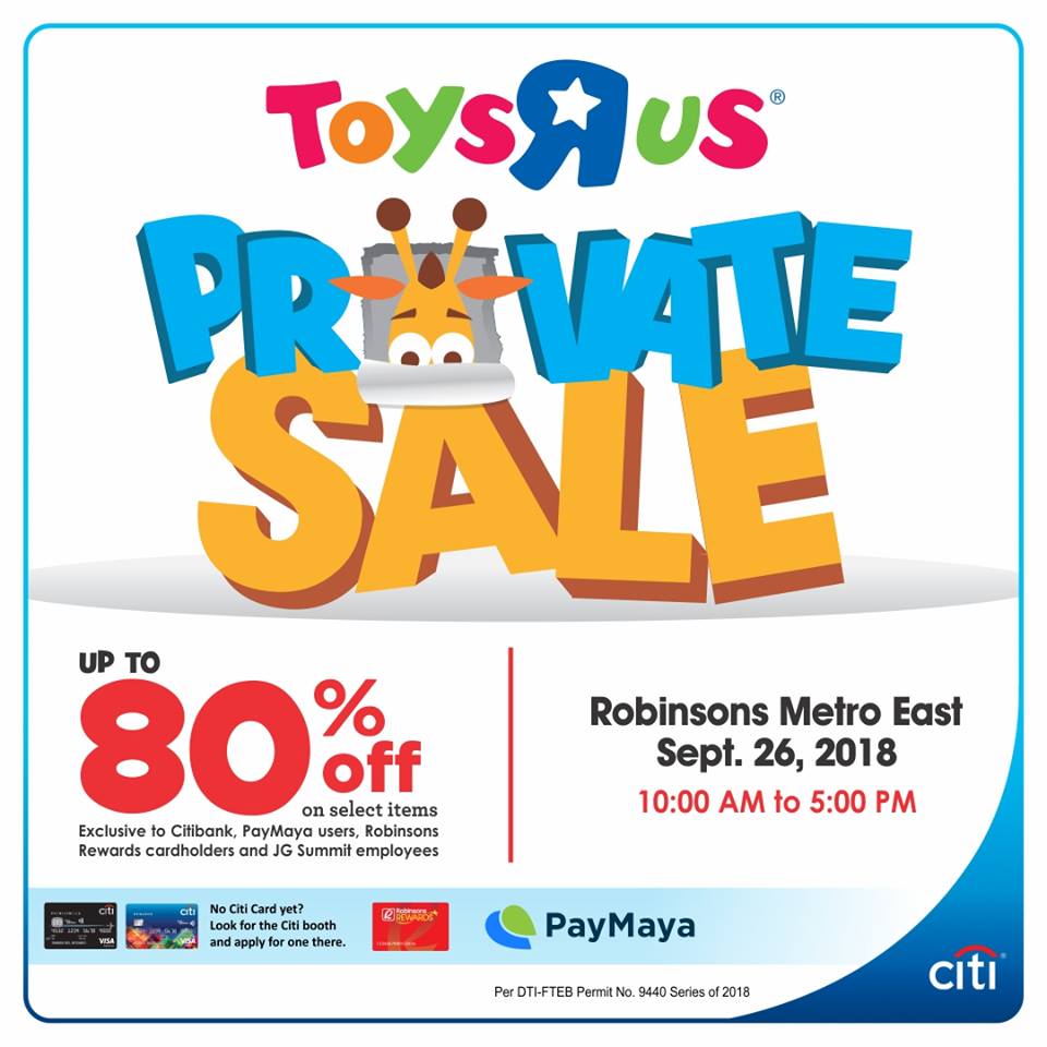 Toys R Us Private Sale at Robinsons Metro East