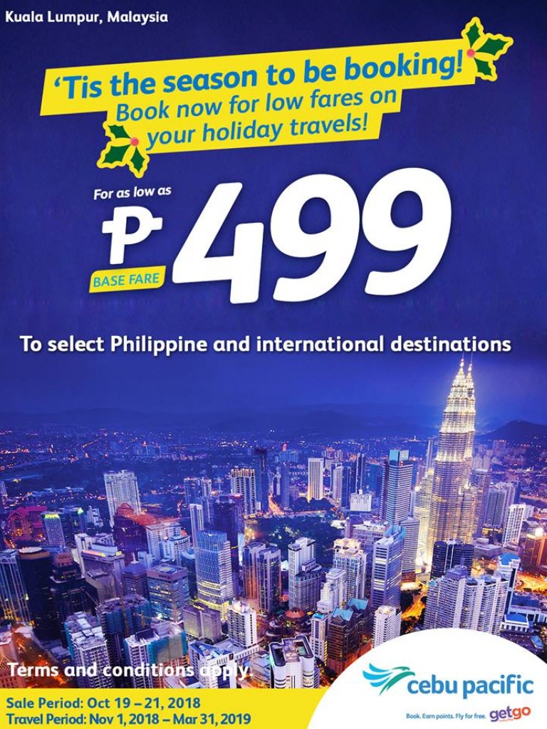 Cebu Pacific Php499 Base Fare Promo October 2018