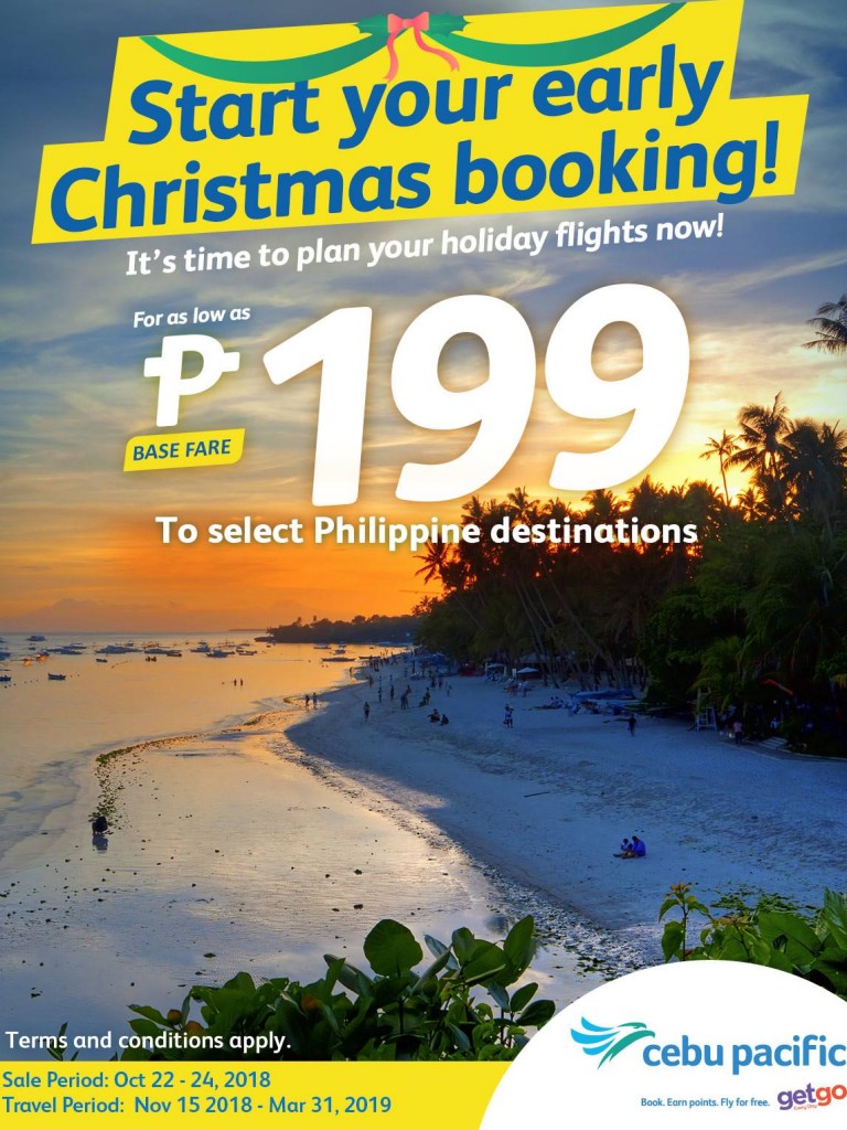 Cebu Pacific Php199 Base Fare Promo October 2018
