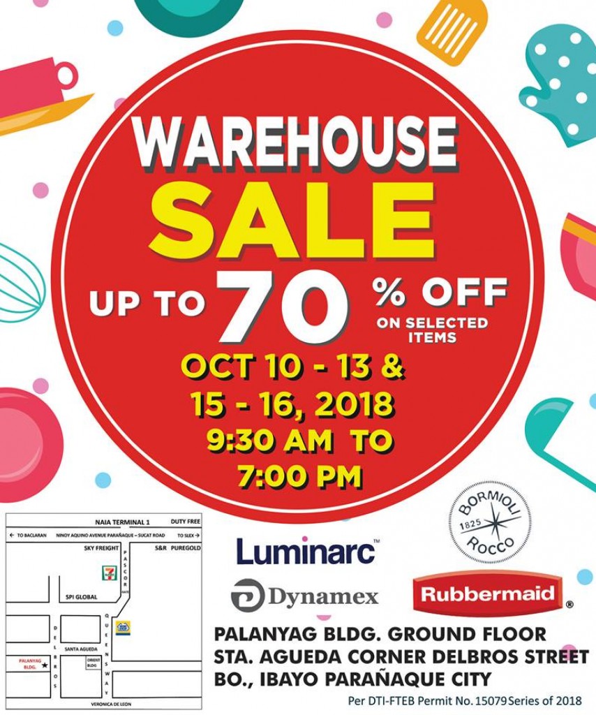 KLG International Inc. Warehouse Sale 2018 - Oct 10 to 13 and Oct 15-16 KLG International Inc. Warehouse Sale 2018