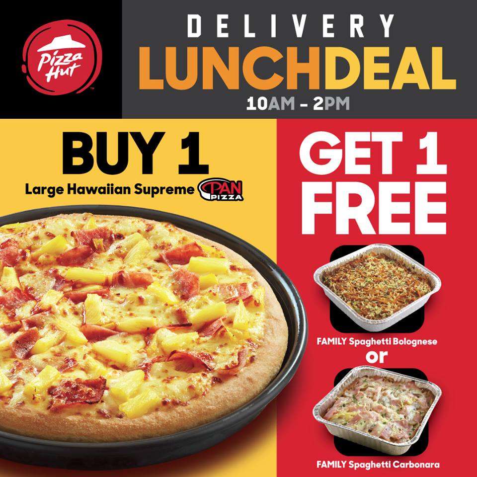 Pizza Hut Delivery Lunch Deal - Oct. 22-26, 2018 - Proud ...