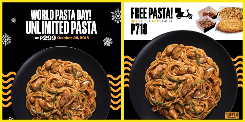 Yellow Cab Pizza's World Pasta Day 2018 Promo - October 25 Yellow Cab Pizza's World Pasta Day 2018 Promo