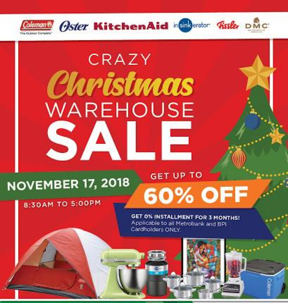 Crazy Christmas Warehouse Sale 2018 - KitchenAid, Coleman, Oster, and MORE! Crazy Christmas Warehouse Sale 2018