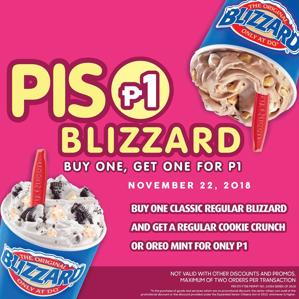 Dairy Queen's Piso Blizzard Promo