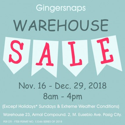 Gingersnaps Warehouse Sale 2018