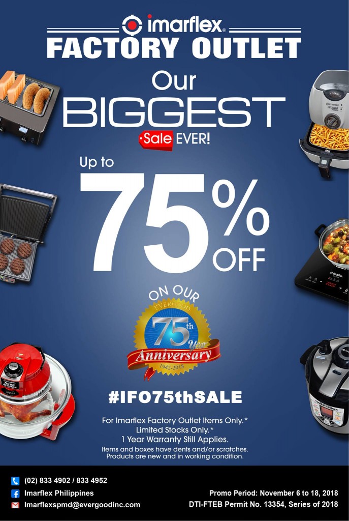 Imarflex Factory Outlet Sale 2018 - Nov 6 to 18 Only Imarflex Factory Outlet Sale 2018