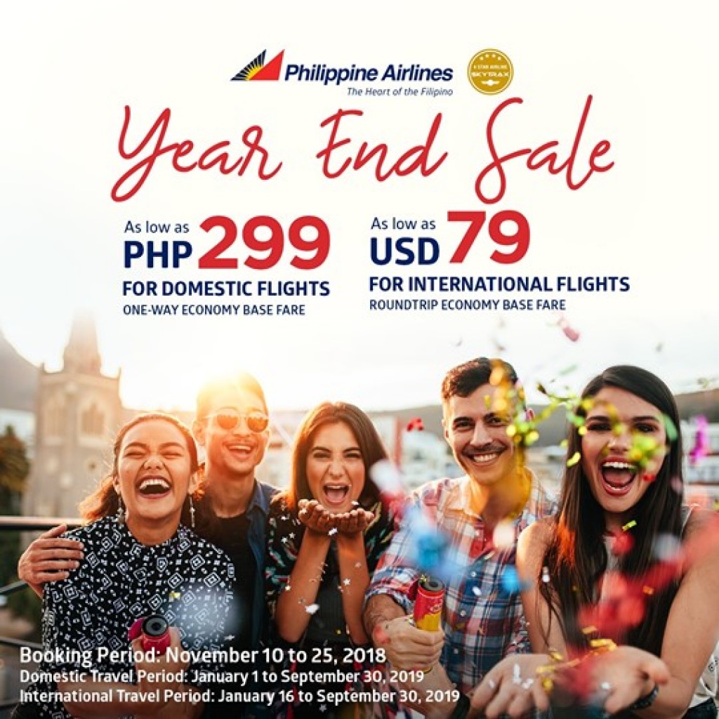Philippine Airlines Year End Sale 2018 - Book from Nov. 10 to 25 Philippine Airlines Year End Sale 2018
