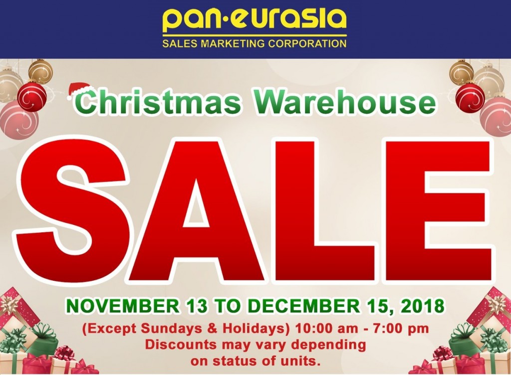 Pan-Eurasia's Christmas Warehouse Sale 2018 - Nov 13 to Dec 15 Pan-Eurasia's Christmas Warehouse Sale 2018