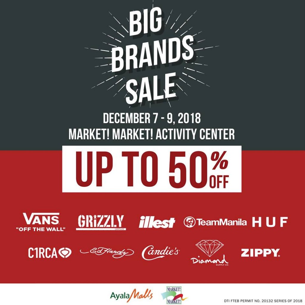 Market! Market! Big Brands Sale 2018 from December 7 to 9 Market! Market! Big Brands Sale 2018