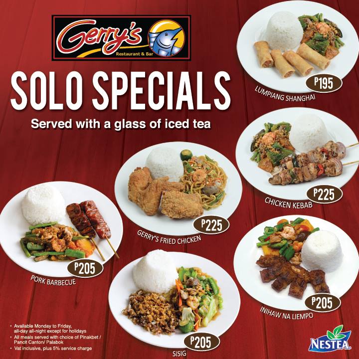 Gerry's Grill SOLO SPECIALS Promo 2019