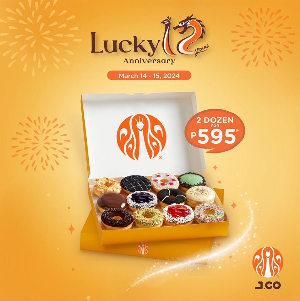 J.CO Donuts Lucky 12 Years Anniversary Treat - March 14 and 15 Only JCO12AnniversaryTreat 1021x1024 1709967220