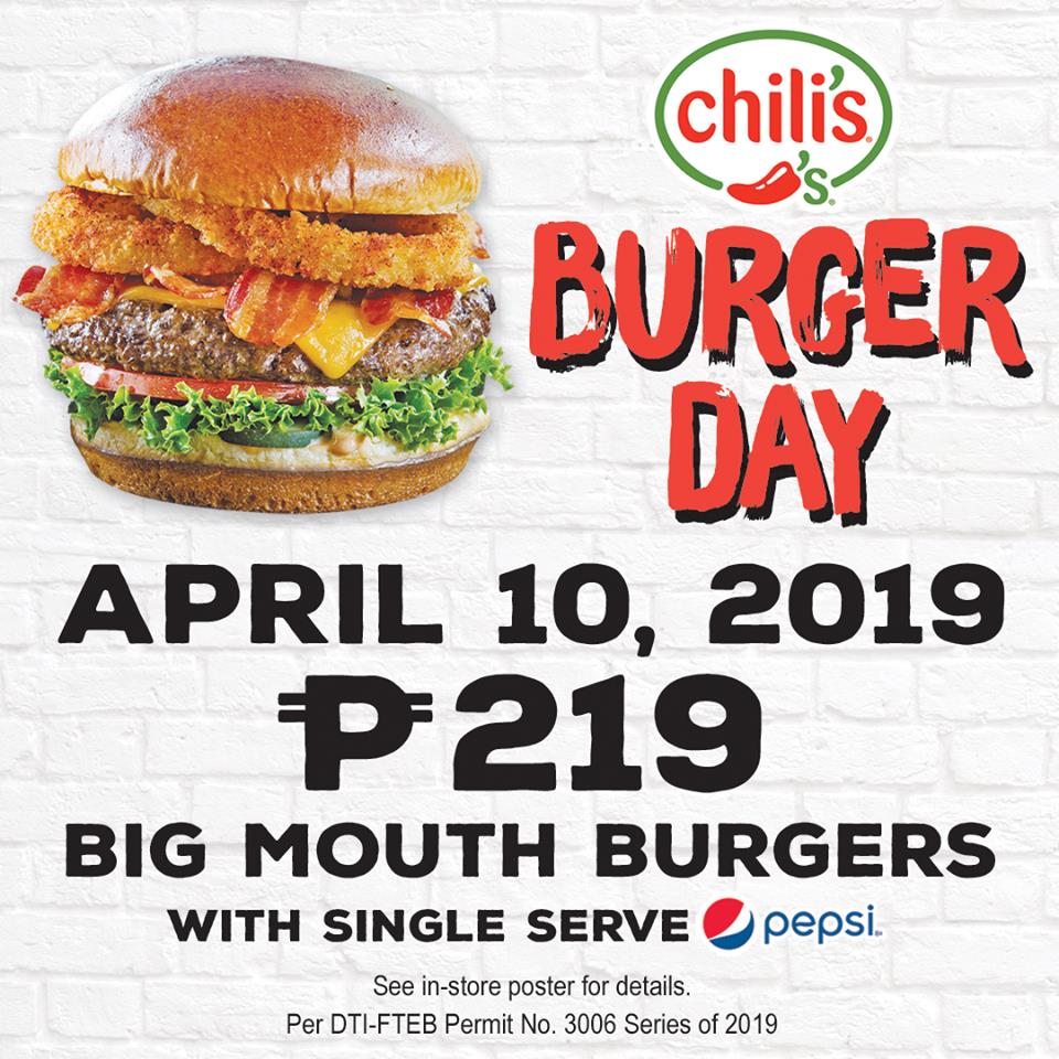 12th CHILI’S Burger Day