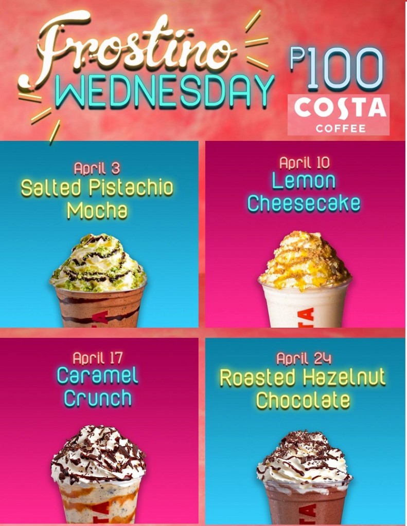 Costa Coffee's Frostino Wednesday Treat for April 2019 Costa Coffee's Frostino Wednesday Treat for April 2019