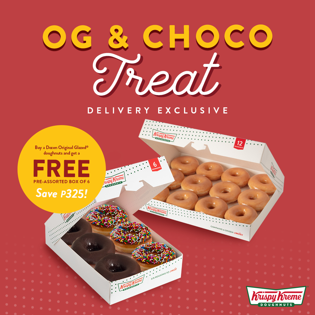 Save ₱325 on Krispy Kreme's OG and Choco Treat from May 24-26, 2022