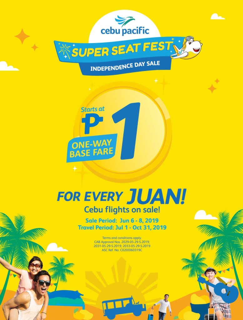 Cebu Pacific PISO FARE on Cebu Flights until June 8, 2019 Cebu Pacific PISO FARE on Cebu Flights