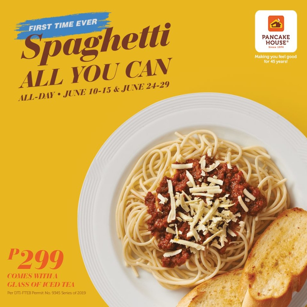 Pancake House Spaghetti ALL YOU CAN – June 10-15 and June 24-29 - PROUD ...