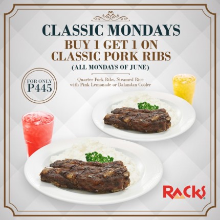 RACKS Classic Mondays Buy 1 Get 1 Promo