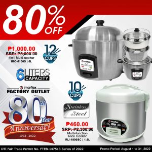 Imarflex Factory Outlet's 80th Anniversary Sale