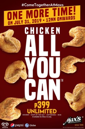 Max’s Chicken All-You-Can for PHP399