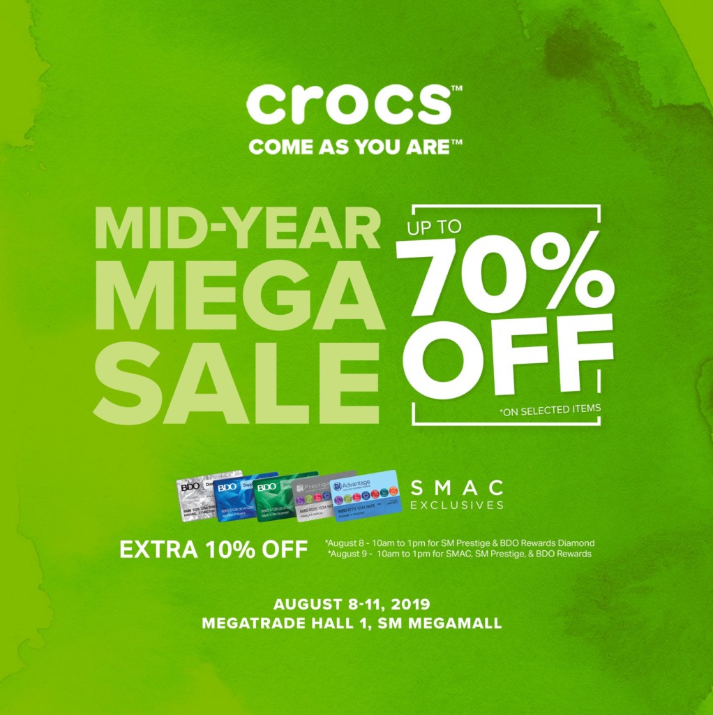 Crocs Mid-Year Mega Sale 2019 - August 