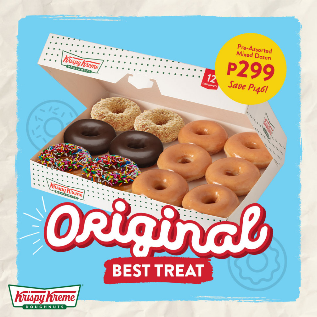 Save ₱146 on Krispy Kreme's Original Best Treat from August 2 to 5 Krispy Kreme's Original Best Treat