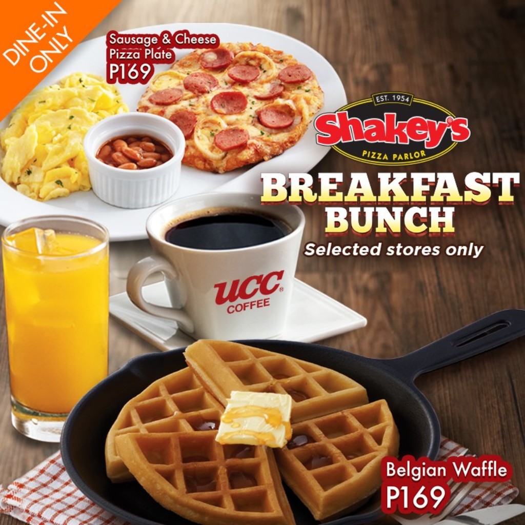 New Shakey's Breakfast Brunch - Pizza Plate or Belgian Waffle Choices New Shakey's Breakfast Brunch