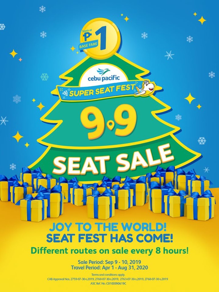 Cebu Pacific Super Seat Fest - Piso Fare from Sept 9 -10, 2019 Cebu Pacific Super Seat Fest
