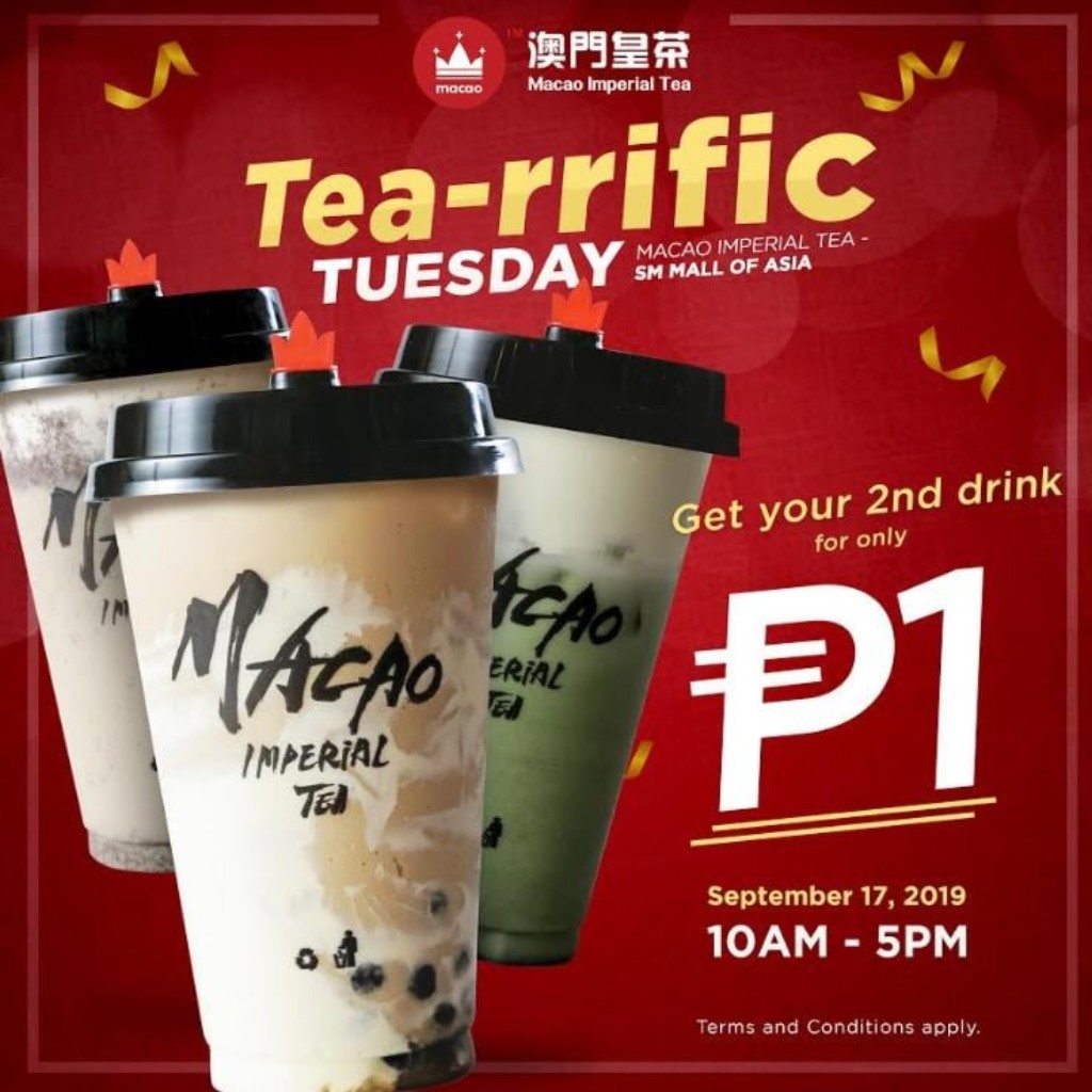 Tuesday TEA-rrific with Macao Imperial Tea at SM Mall of Asia on Sep. 17, 2019 Tuesday TEA-rrific with Macao Imperial Tea at SM Mall of Asia
