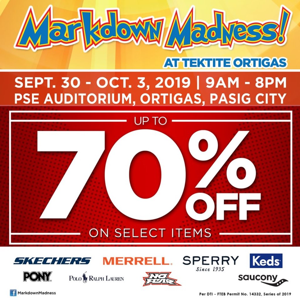 Tektite Markdown Madness 2019 from Sept 30 to Oct 03 Tektite Markdown Madness 2019