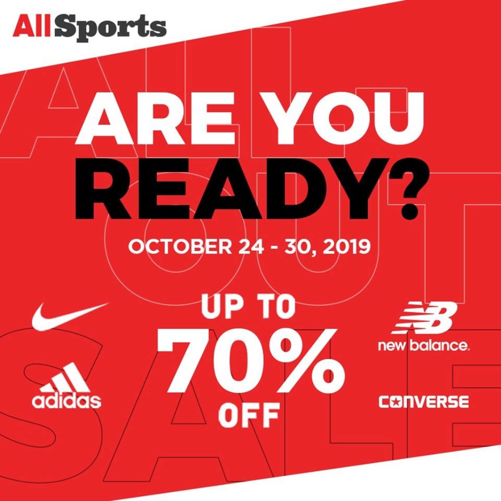 AllSports' ALL-OUT Sale in Starmall Alabang - Oct. 24 to 30, 2019 AllSports' ALL-OUT Sale in Starmall Alabang