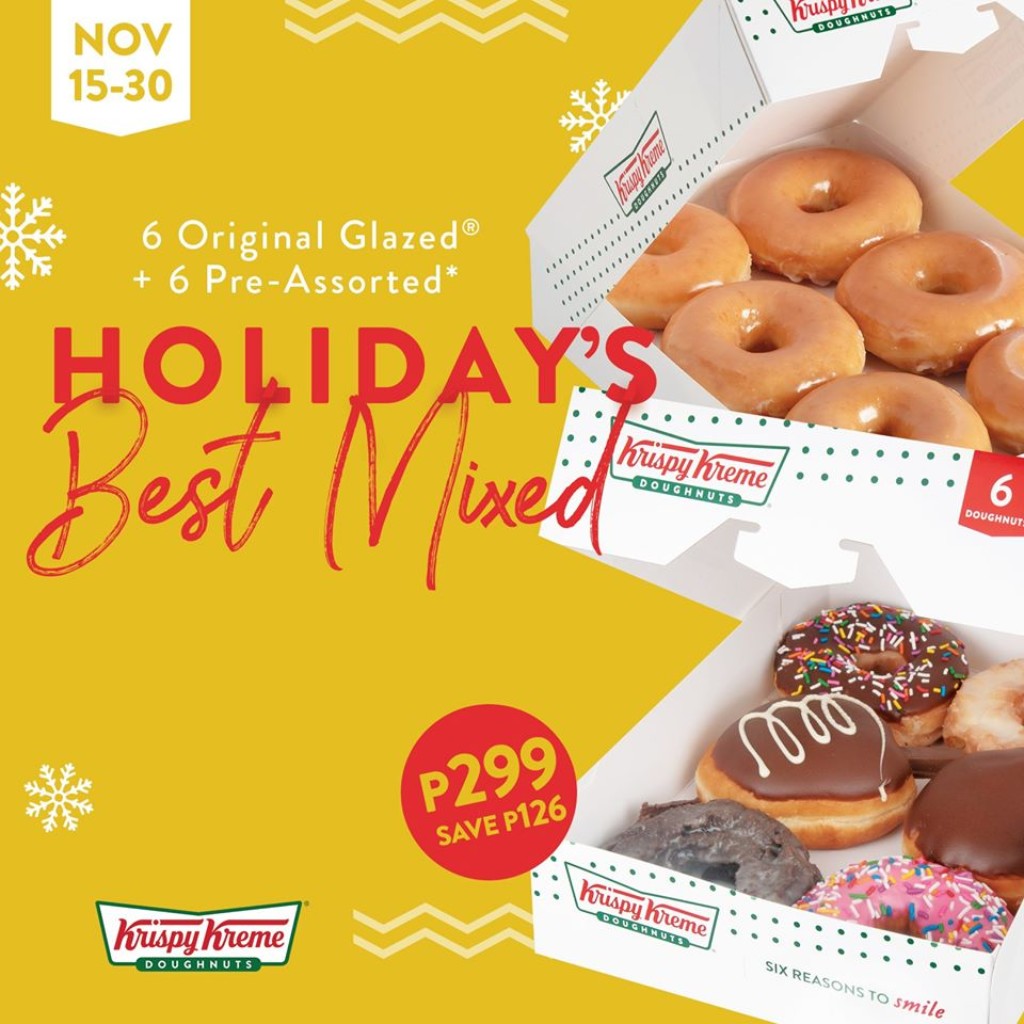 Krispy Kreme Holiday's Best Mixed Promo until November 30, 2019 Krispy Kreme Holiday's Best Mixed Promo