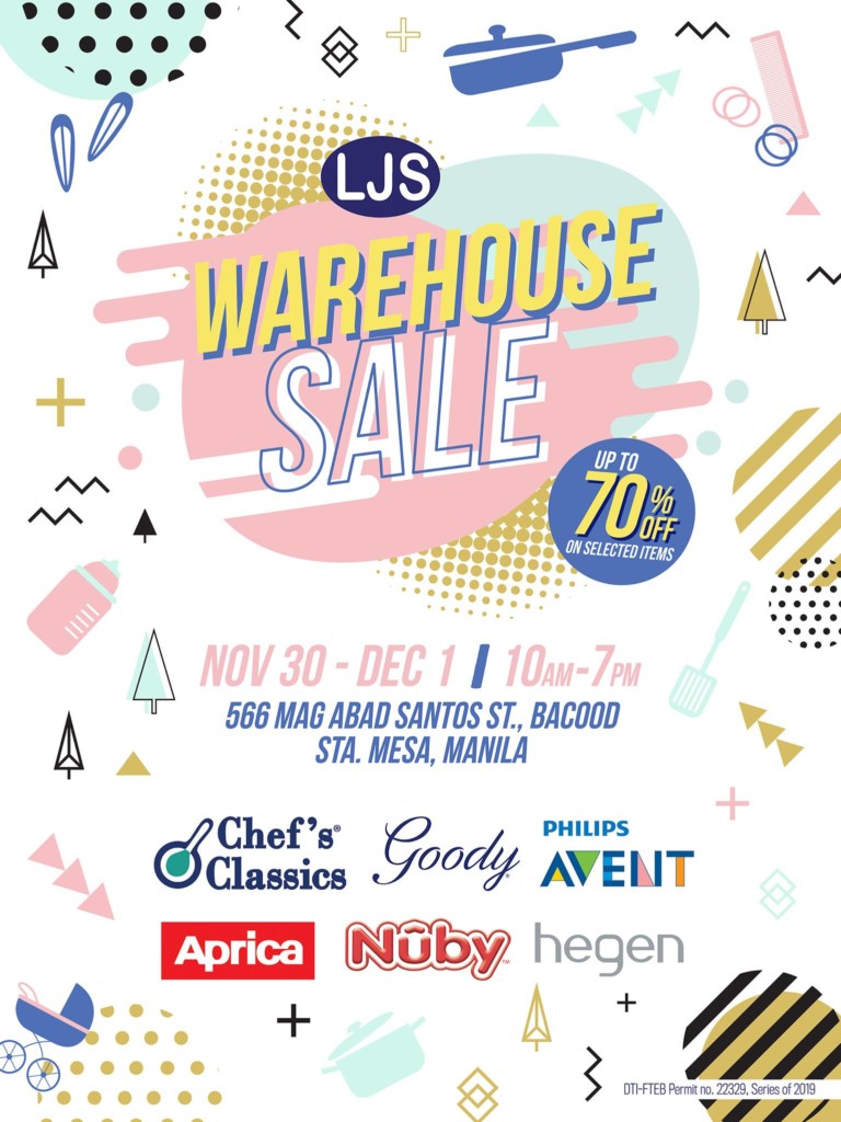 LJS Warehouse Sale 2019 - Up to 70% OFF on Chef's Classics, Goody, Philips Avent, Aprica + MORE LJS Warehouse Sale 2019