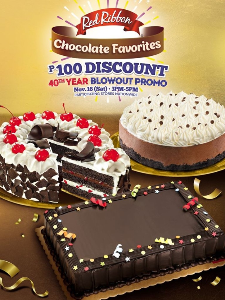 Red Ribbon's 40th Year Blowout Promotion - Nov. 16, 2019 ONLY Red Ribbon's 40th Year Blowout Promotion