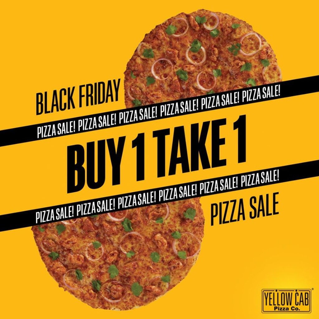 Yellow Cab Pizza's Black Friday Pizza Sale and Potluck Holidays Black Friday Pizza Sale and Potluck Holidays