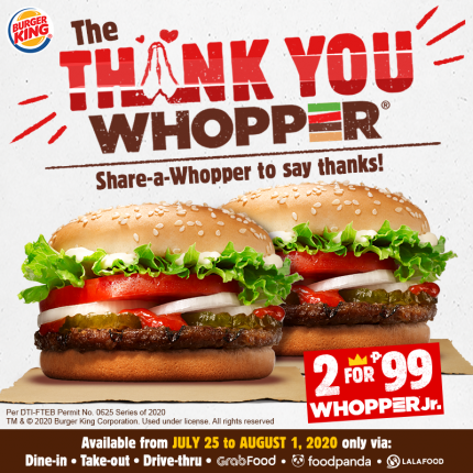 Burger King's THANK YOU Whopper Promo