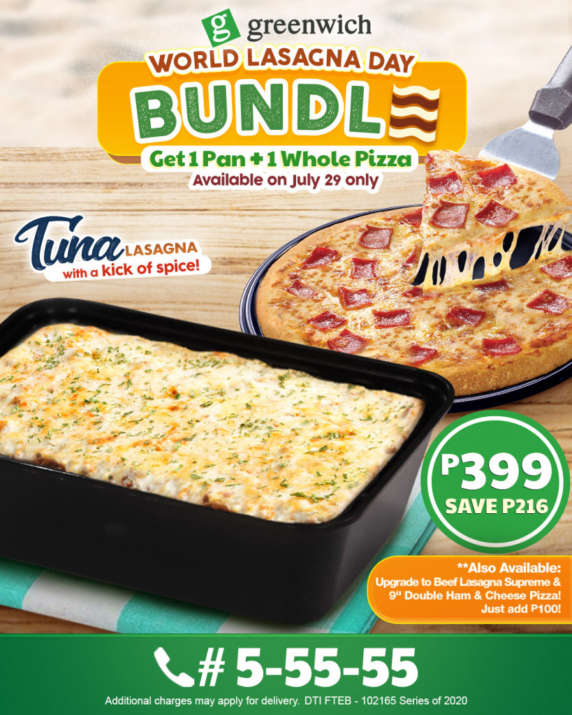 Greenwich Pizza's World Lasagna Bundle Promo 2020