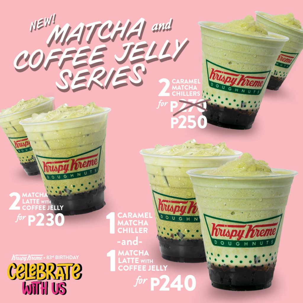 Krispy Kreme's NEW Matcha and Coffee Jelly Series Treats until Aug 31, 2020 Only Krispy Kreme's NEW Matcha and Coffee Jelly Series Treats