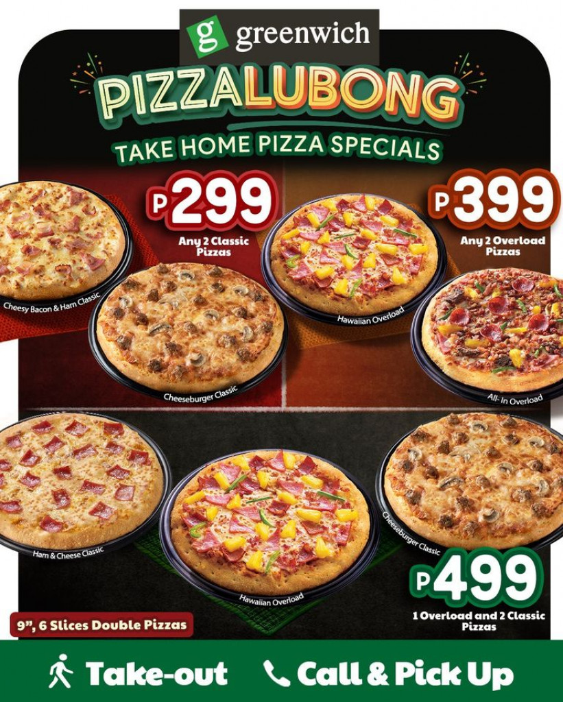 Greenwich Pizzalubong Take Home Pizza Treats - Take Out or Call & Pick Up Greenwich Pizzalubong Take Home Pizza Treats