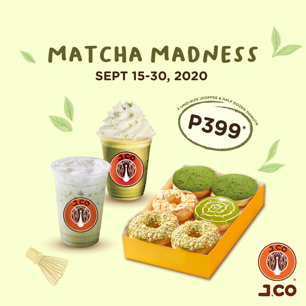 J.CO Donuts Matcha Madness Promo - Sept 15 to 30, 2020 J.CO Donuts Matcha Madness