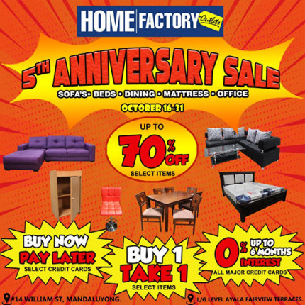 Home Factory Outlets 5th Anniversary Sale