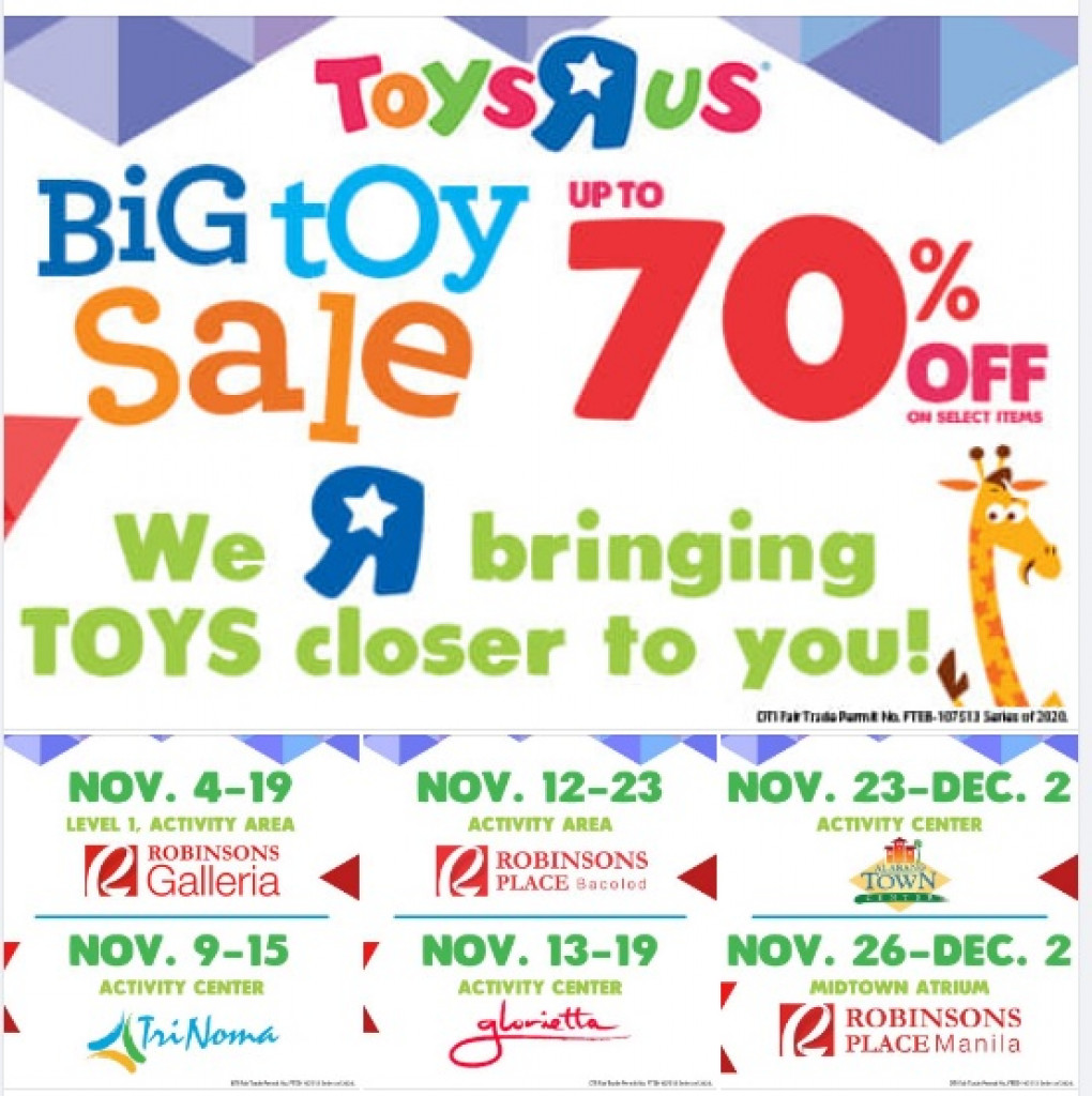 Toys U Us BIG TOY Sale Events- November to December 2020 Schedules Toys U Us BIG TOY Sale Events