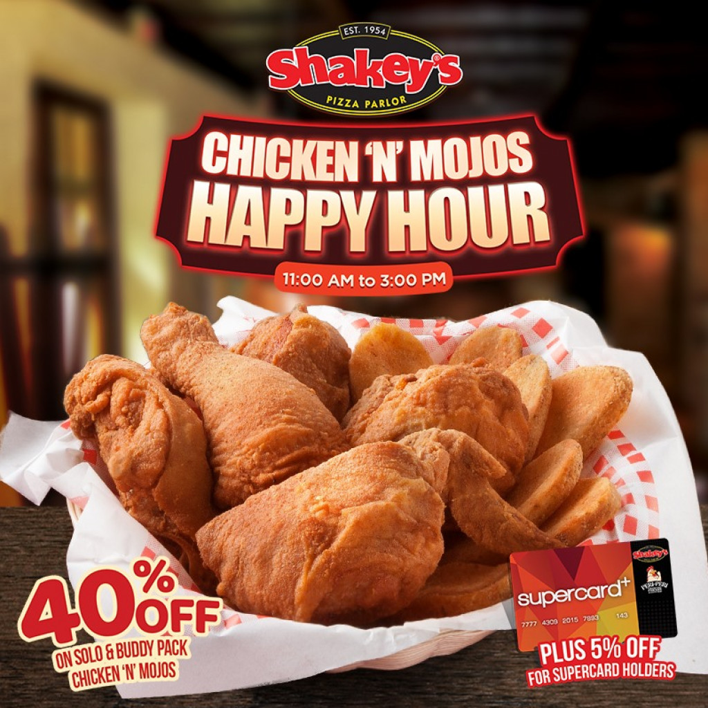 Shakey's Chicken 'n' Mojos Happy Hour Promo until January 31, 2021 Shakey's Chicken 'n' Mojos Happy Hour Promo