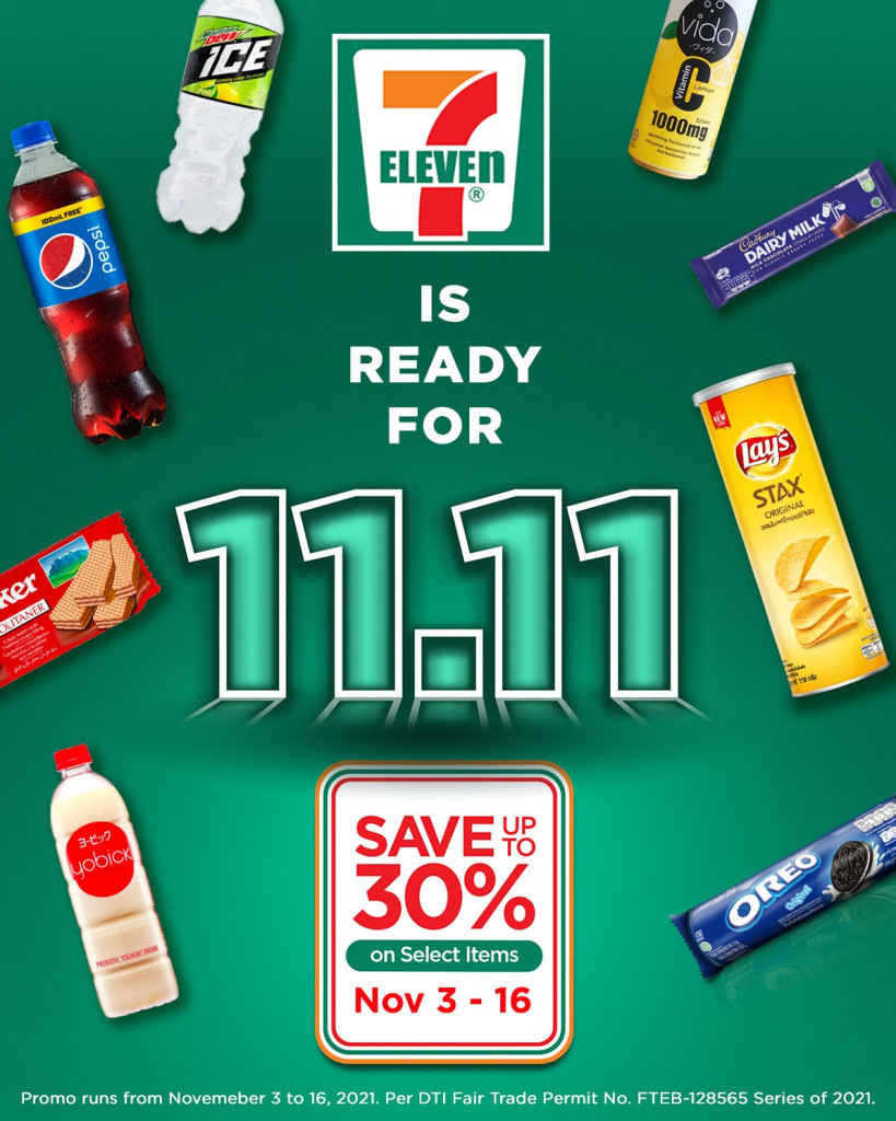 7-Eleven 11.11 Deals - Up to 30% OFF on Select Items until Nov. 16 Only 7-Eleven