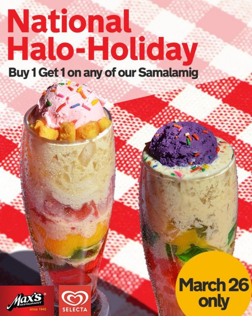 Max's National Halo-Holiday Treat on March 26 Only Max's National Halo-Holiday Treat