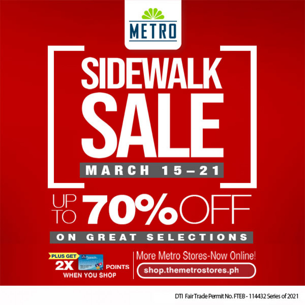 Metro Store's 7-Day Sidewalk Sale - March 15 to 21, 2021 Metro Store's 7-Day Sidewalk Sale