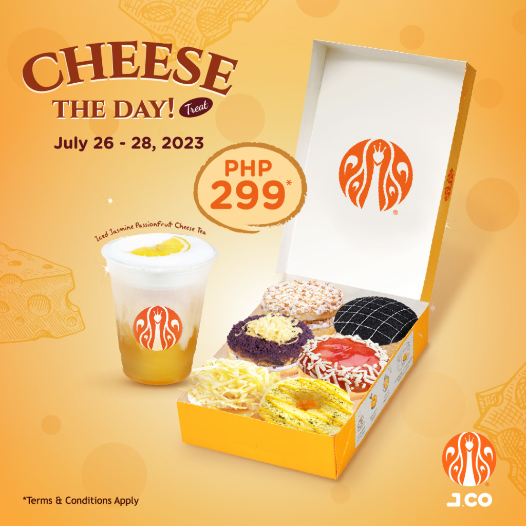 J.CO Donuts' Cheese the Day Promo until July 28, 2023 J.CO Donuts' Cheese the Day Promo