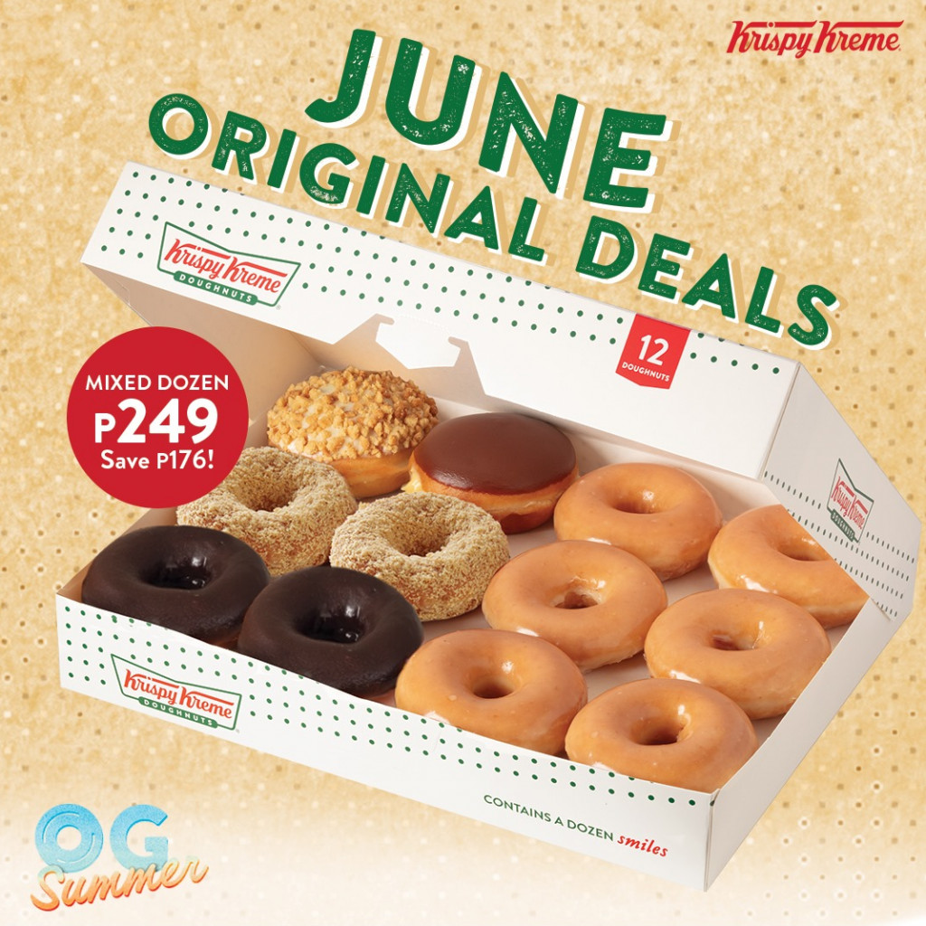 Save P176 on Krispy Kreme June Original Deals until June 3 Only Krispy Kreme June Original Deals