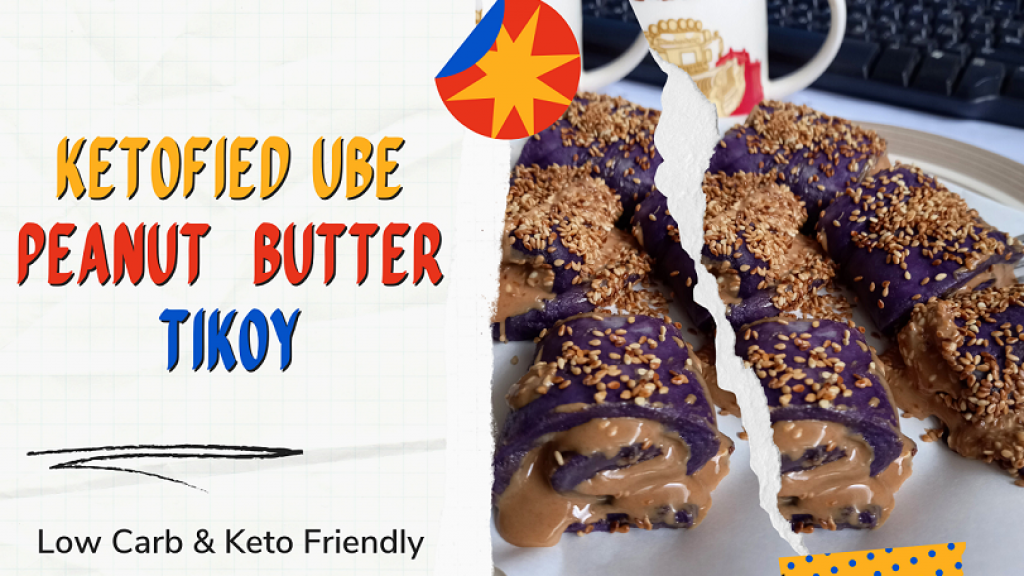 Ube Peanut Butter Flavor Tikoy Roll - Low-Carb / Ketofied Version Ube Peanut Butter Flavor Tikoy Roll